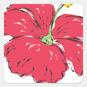 ADESIVO QUADRADO COLEÇÃO DE HIBISCUS SINGAPURA