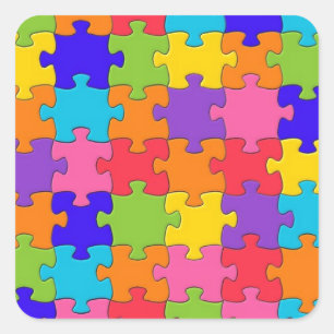 Adesivo Quadrado Coleção de quebra-cabeças