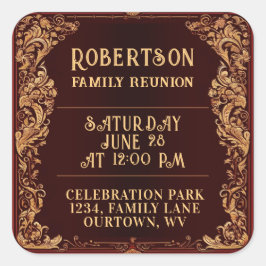 Adesivo Quadrado Coleção de Reunião de Família