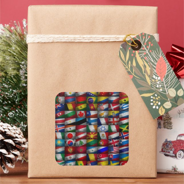 Adesivo Quadrado Coleção de sinalizadores (Feriado)