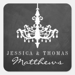 Adesivo Quadrado Coleção Elegante de Casamentos Chandelier