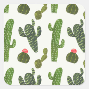 Adesivo Quadrado Coleção Llamarama   Cute Cactus