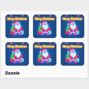 Adesivo Quadrado Coleção Neon Modern de Férias de Natal