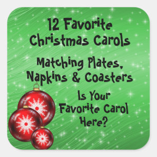 Adesivo Quadrado Coleção Sticker 12 Carols Favoritos