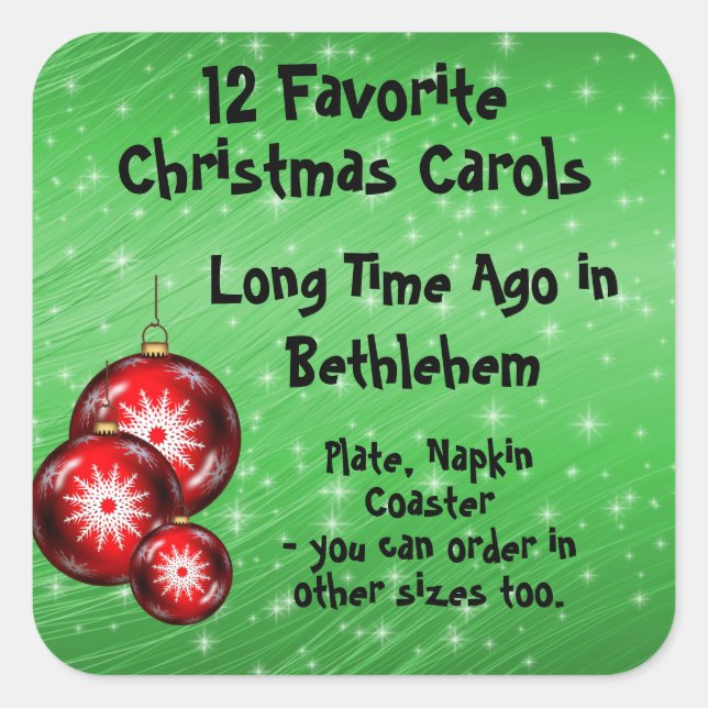 Adesivo Quadrado Coleção Sticker 12 Carols Favoritos - 11 (Frente)