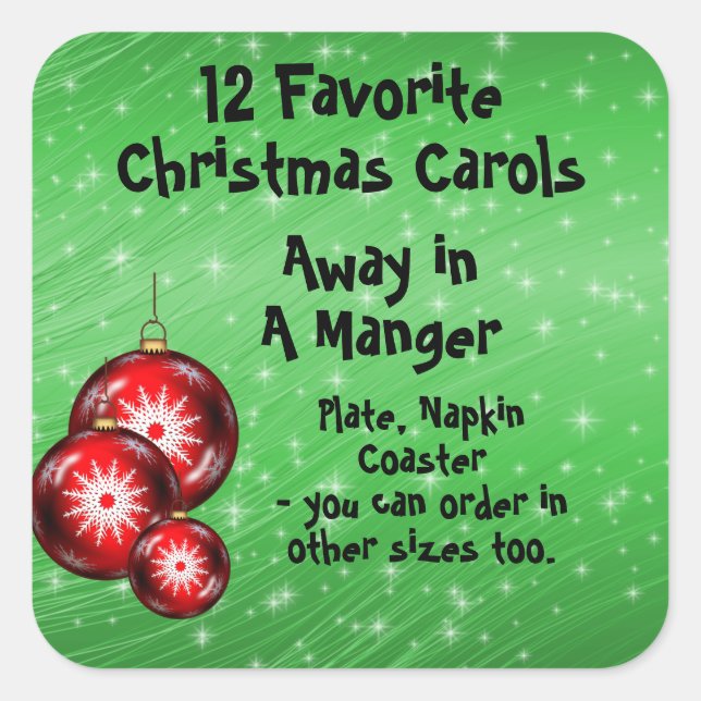 Adesivo Quadrado Coleção Sticker 12 Carols Favoritos - 5 (Frente)