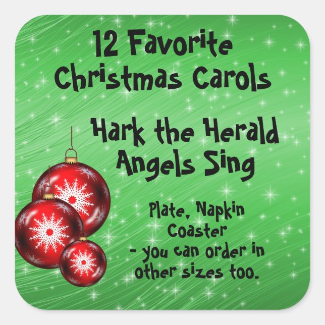 Adesivo Quadrado Coleção Sticker 12 Carols Favoritos - 7 (Frente)