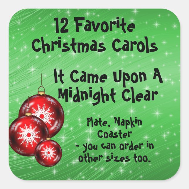 Adesivo Quadrado Coleção Sticker 12 Carols Favoritos - 9 (Frente)