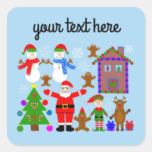 Adesivo Quadrado Coleta de Natal 2 Stickers