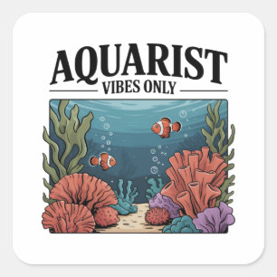 Adesivo Quadrado Coletor de Peixes Aquarista Aquário Lover de Peixe
