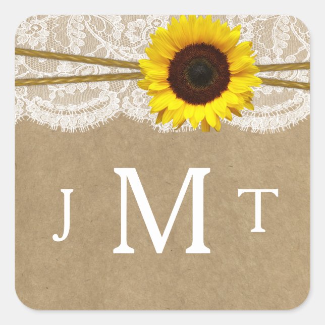 Adesivo Quadrado Colheita De Kraft, Lace E Girassol (Frente)