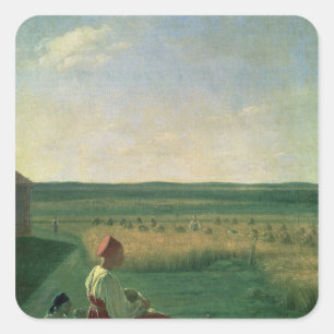 Adesivo Quadrado Colhendo no verão, 1820s