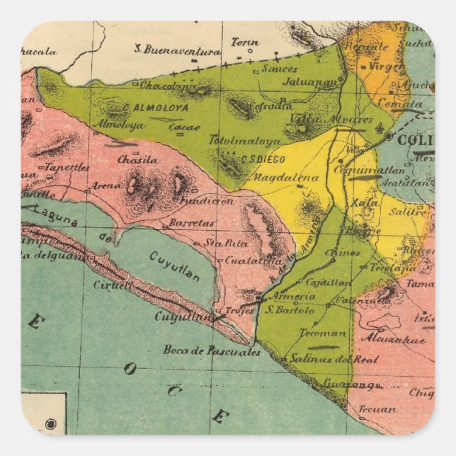 Adesivo Quadrado Colima, México 2 (Frente)