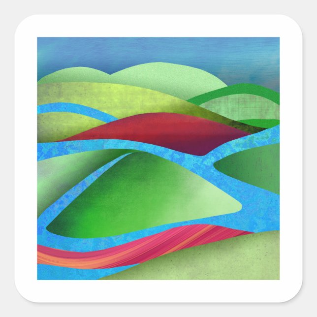 Adesivo Quadrado Colinas No Gelo (Frente)