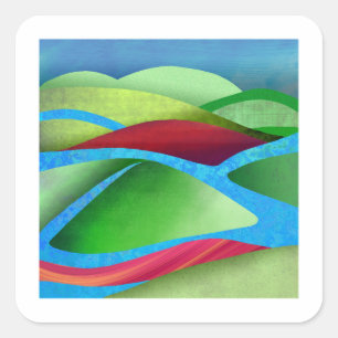 Adesivo Quadrado Colinas No Gelo