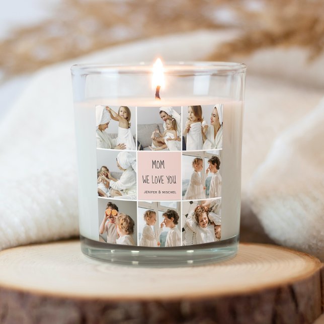 Adesivo Quadrado Collage Photo Mom We Love You Best Mother Gift (Criador carregado)