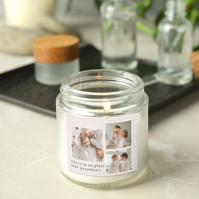 Adesivo Quadrado Collage Photo & Quote Melhor Presente Para A Avó (Criador carregado)