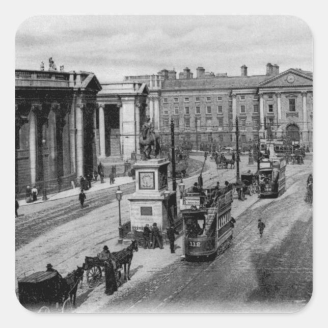 Adesivo Quadrado College Green, Dublin, c.1900 (Frente)