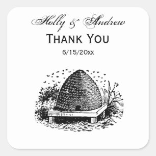 Adesivo Quadrado Colmeia de abelhas #1 Heraldic Vintage