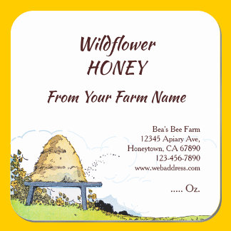 Adesivo Quadrado Colmeia e Nuvens Russas Editáveis 1,5"