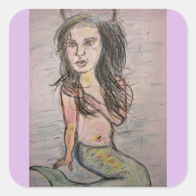 Adesivo Quadrado Colmeia Sereia (Frente)