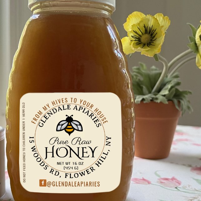 Adesivo Quadrado Colmeias para o House Puro Raw Honey Honeybeker St (Criador carregado)