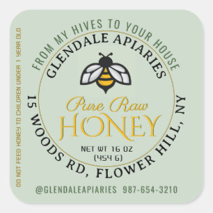 Adesivo Quadrado Colmeias para o House Puro Raw Honey Honeybeker St