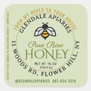 Adesivo Quadrado Colmeias para o House Puro Raw Honey Honeybeker St