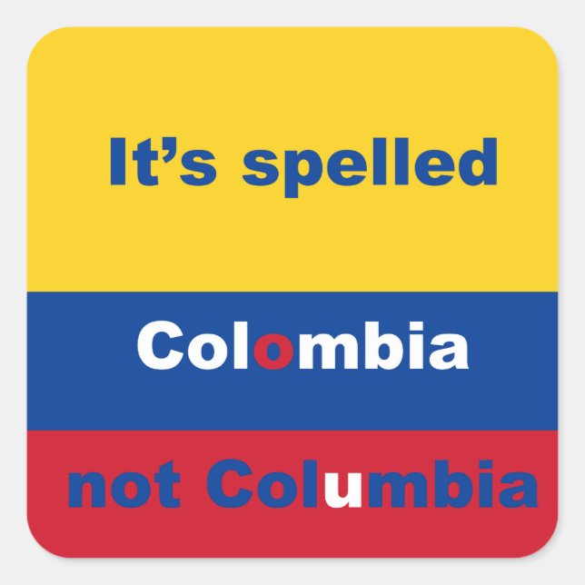 Adesivo Quadrado Colômbia não é Columbia Square Sticker (Frente)