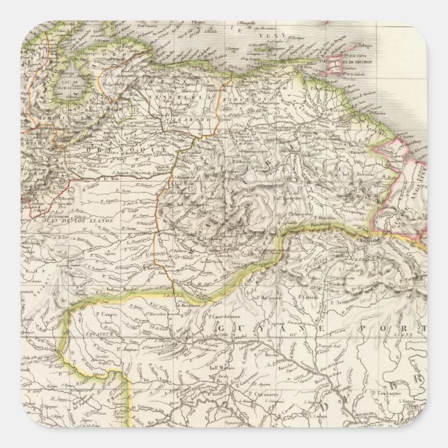 Adesivo Quadrado Colombie, Guyanes - Colúmbia (Frente)