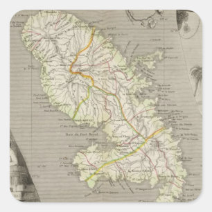 Adesivo Quadrado Colônias francesas Martinica