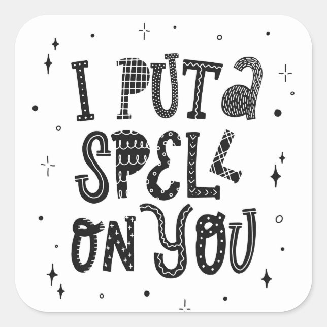 Adesivo Quadrado Coloquei um Spell em você (Frente)