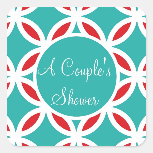 Adesivo Quadrado COLOR PALETTE: turquesa, lacre, azul-aqua, vermelh (Frente)