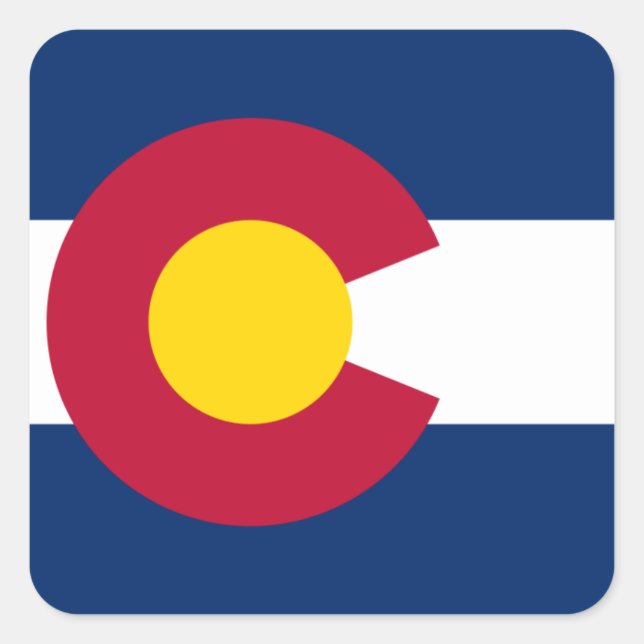 Adesivo Quadrado Colorado Flag (Frente)