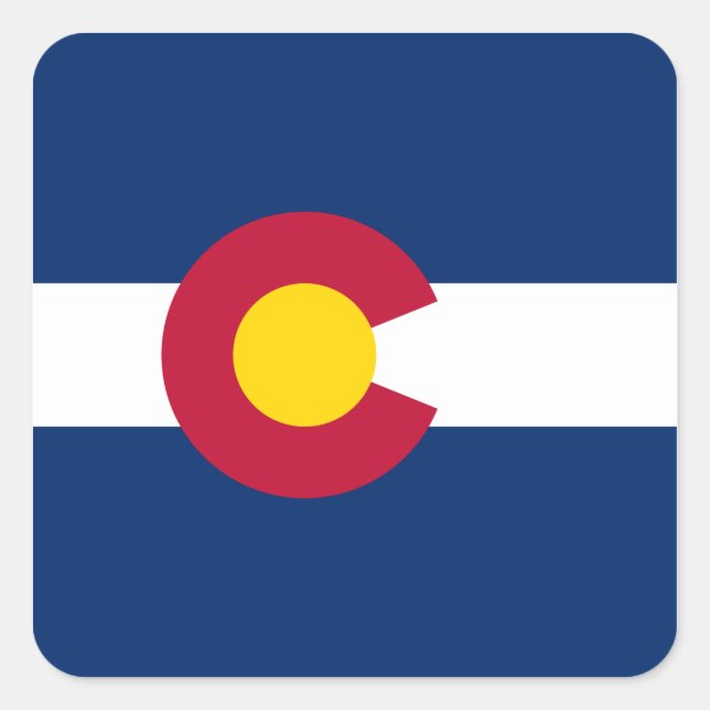Adesivo Quadrado Colorado Flag (Frente)