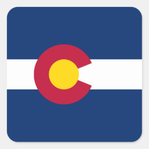 Adesivo Quadrado Colorado Flag