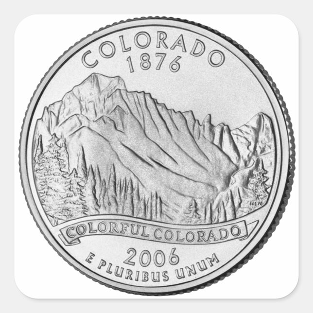 Adesivo Quadrado Colorado State Quarter (Frente)