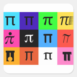 Adesivo Quadrado colorblock feliz pi dia