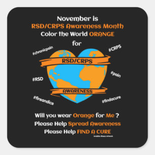 Adesivo Quadrado Colore o Mundo Laranja...RSD/CRPS