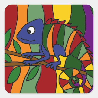 Adesivo Quadrado Colorida Chameleon Abstrato
