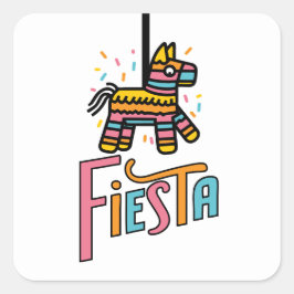 Adesivo Quadrado Colorida Fiesta Piñata Festivos Stickers