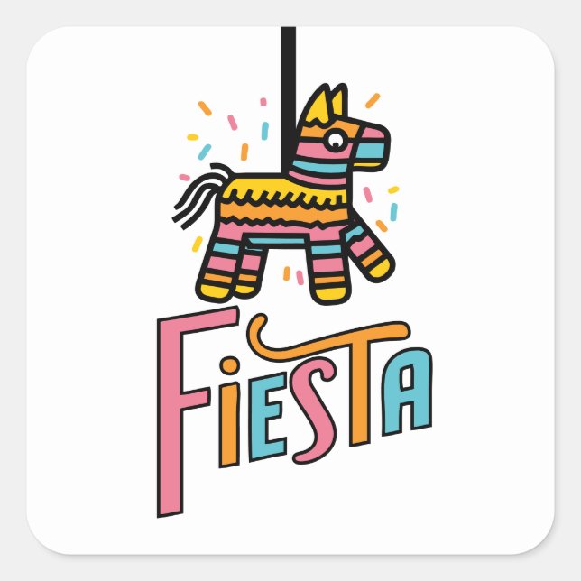 Adesivo Quadrado Colorida Fiesta Piñata Festivos Stickers (Frente)