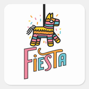 Adesivo Quadrado Colorida Fiesta Piñata Festivos Stickers
