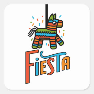 Adesivo Quadrado Colorida Fiesta Piñata Festivos Stickers