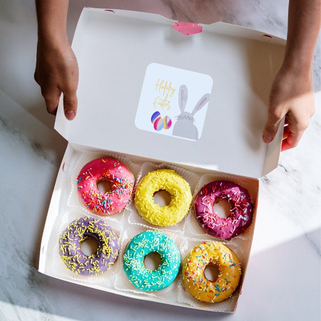 Adesivo Quadrado Colorida Páscoa Coalhada (Criador carregado)