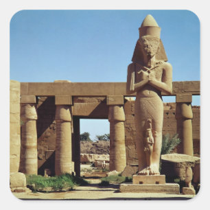 Adesivo Quadrado Colosso de Ramesses II: estátua ereta de