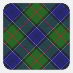Adesivo Quadrado Colquhoun tartan xadrez verde azul