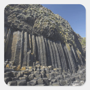 Adesivo Quadrado Colunas de Basalto pela Caverna de Fingal, Staffa,