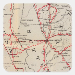Adesivo Quadrado Colusa, Yolo, Napa, Butte, Yuba, Sutter, Solano