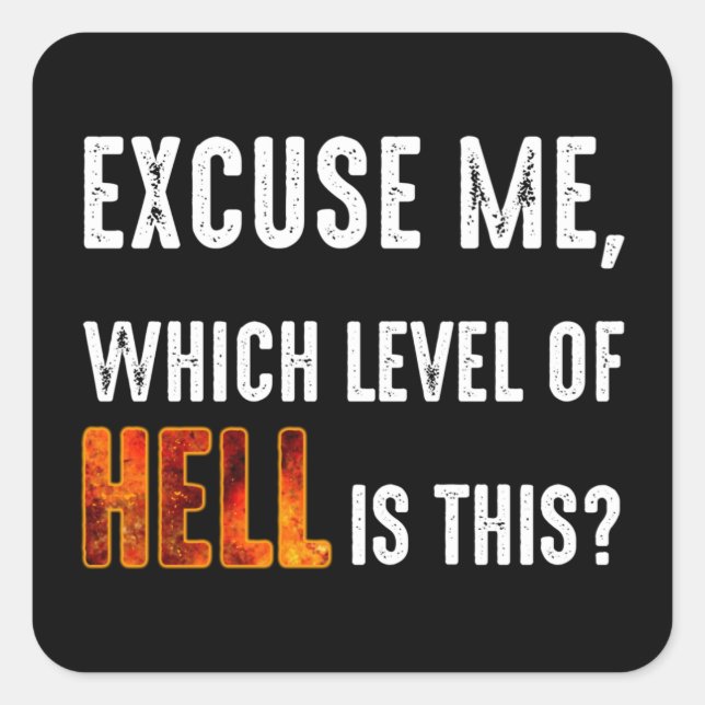 Adesivo Quadrado Com Licença, Que Diabo É Esse? (Frente)